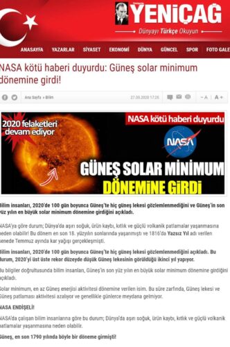 güneş solar minimum