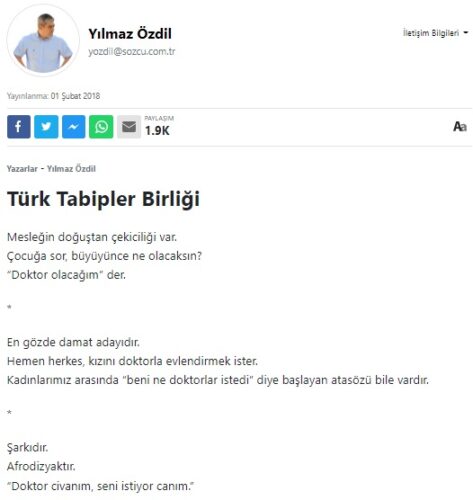 yilmaz ozdil turk tabipler birligi