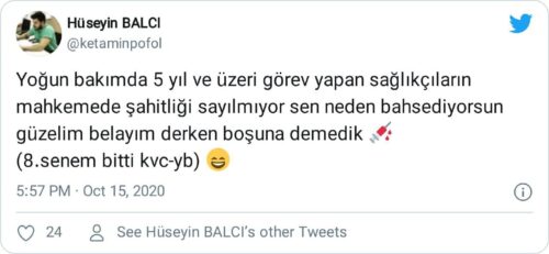 yoğun bakım çalışanı şahitliği