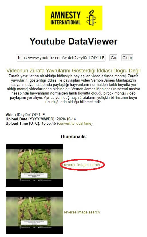 YouTube Dataviewer örnek