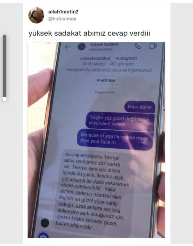 yuksek sadakat cevap