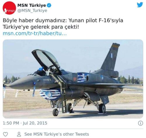 yunan f16 pilotu atmden para