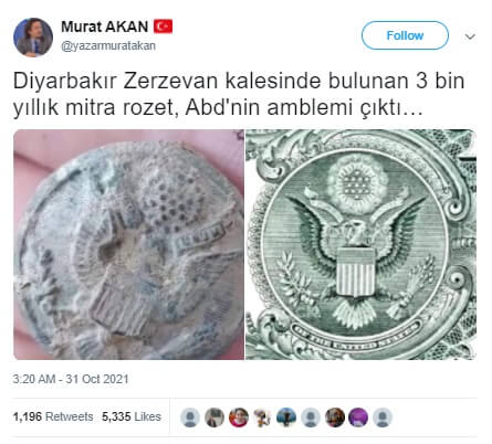 zerzevan kalesinde bulunan rozet